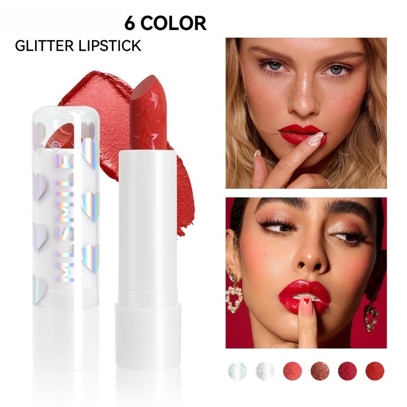 Beauty Makeup Stores - Yıldızlı Parıltılı Ruj Uzun Ömürlü Mat