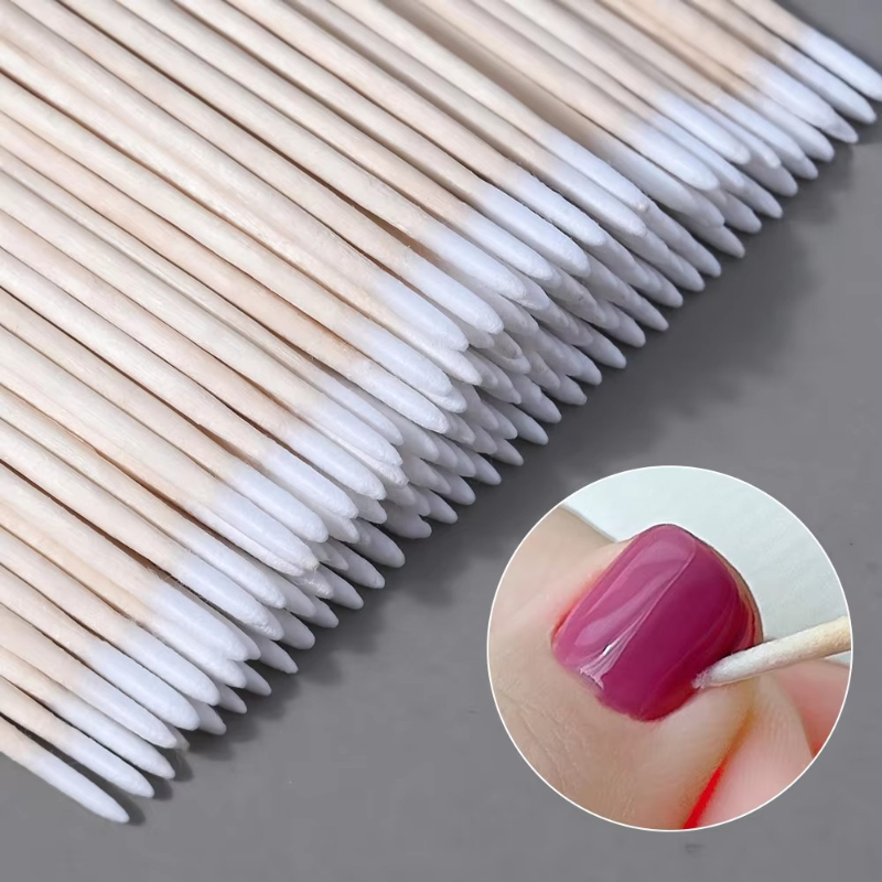 Beauty Makeup Tips - 100/200/400/600 adet pamuklu çubuk ahşap saplı