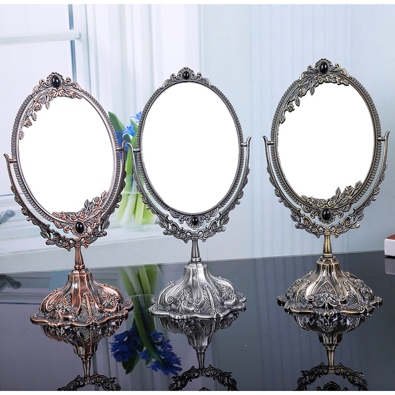 Beauty Makeup Hd - Vintage Metal çift taraflı makyaj aynası
